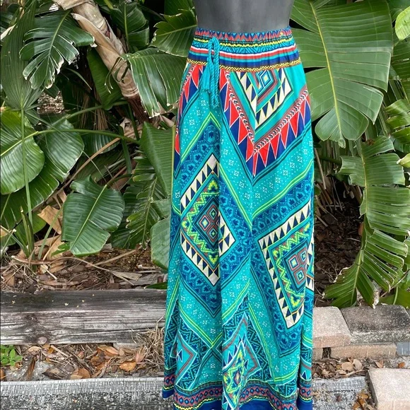 Flying Tomato Teal and Red Maxi Skirt - Picture 3 of 5